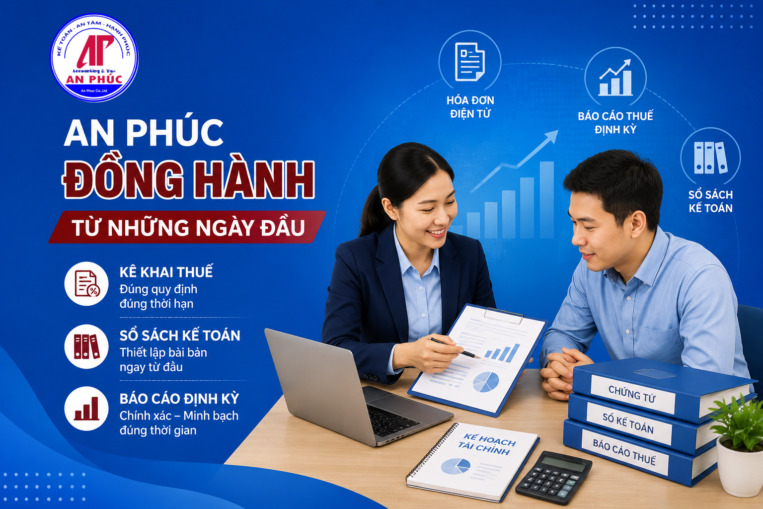 Dịch vụ kế toán cho doanh nghiệp mới của An Phúc bao gồm